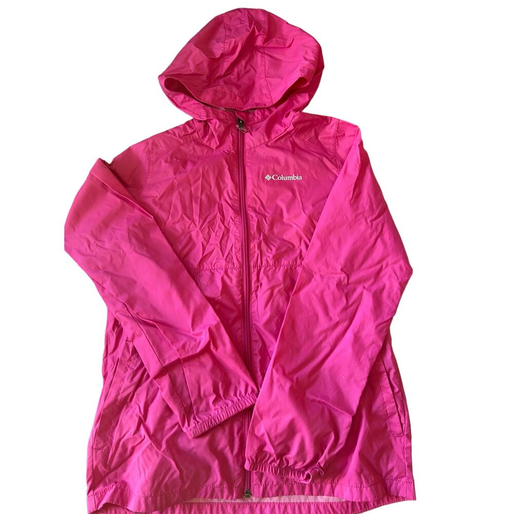 columbia  pink lightweight hooded Jacket size 14-16